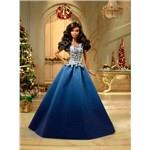Barbie 2016 Holiday Barbie in Blue Dress sběratelská panenka v modrých šatech5