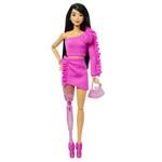 Barbie deluxe modelka - šaty s růží1