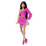 Barbie deluxe modelka - šaty s růží2