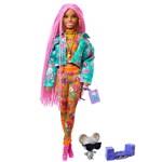 Lalka Barbie Extra Fashion - różowe warkocze #10 z gumką GXF091