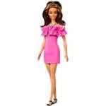 Barbie Fashionistas 217 Růžové šaty s volánky, Mattel HRH154