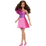 Barbie Modelka - błyszcząca sukienka z falbanką HRH22 TV1