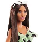 Barbie Modelka-limetkové šaty s puntíky HPF76 TV2