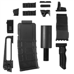 Zestaw Blasterparts SMG-Kit 2 z czarnym tłumikiem do Nerf Stryfe lub Phoenix 1