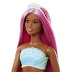 BARBIE syrenka czerwony ogon ciemnoróżowe włosy HRR041