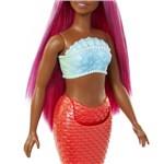 BARBIE syrenka czerwony ogon ciemnoróżowe włosy HRR042