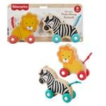 Fisher Price Dřevěná zvířátka POSTRKOVACÍ LEV A ZEBRA3