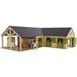 Kids Globe 610211 Stajnia dla koni drewniana 68x77x27 cm 1:243