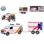 Kids Globe Traffic VW Transporter ambulans 27,5 cm metalowy rewers z przyczepą w pudełku1