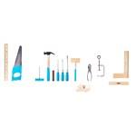 Metalowe narzędzia w drewnianej walizce2