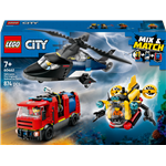 LEGO® City 60462 Remix: helikopter, wóz strażacki i łódź podwodna2