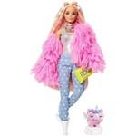 Mattel Barbie Extra Doll in Pink Coat with Pet Unicorn Pig GRN282