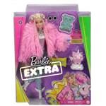 Mattel Barbie Extra Doll in Pink Coat with Pet Unicorn Pig GRN281