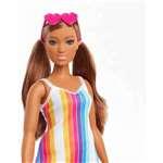 Bábika Mattel Barbie Malibu k 50. výročiu v dúhových pruhovaných šatách (GRB38)3