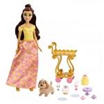 Disney panenka Princezny Mattel Bella a kočárek s odpoledním čajovým stolkem 29 cm2
