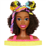 MATTEL Hlava ve stylu Barbie neonová kudrnatá HMD791