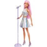 Lalka Barbie – gwiazda muzyki pop z różowymi włosami – piosenkarka z mikrofonem i spódnicą – JCW421