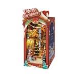 RoboTime 3D skládačka Zarážka na knihy Miniatura domečku Vánoční ulička1