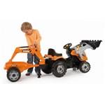 Šlapací traktor Builder Max s bagrem a vozíkem oranžový 2