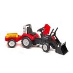 Traktor šlapací Lander 240X s přední lžící  a valníkem červe1