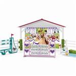 Schleich 42440 Turnajové závodiště s koníky a ošetřovatelkami s pohyblivými klouby2