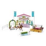 Schleich 42440 Turnajové závodiště s koníky a ošetřovatelkami s pohyblivými klouby3