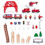 Tor kolejowy z lokomotywą elektryczną i strażakami, 60 szt.2